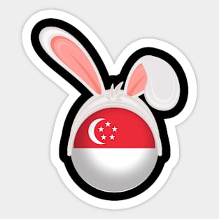 happy easter Singapore bunny ears flag cute designs Sticker